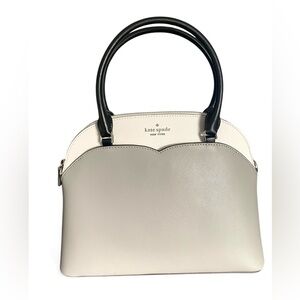 KATE SPADE Payton Colorblock Medium Dome Satchel in Black, Grey and White.